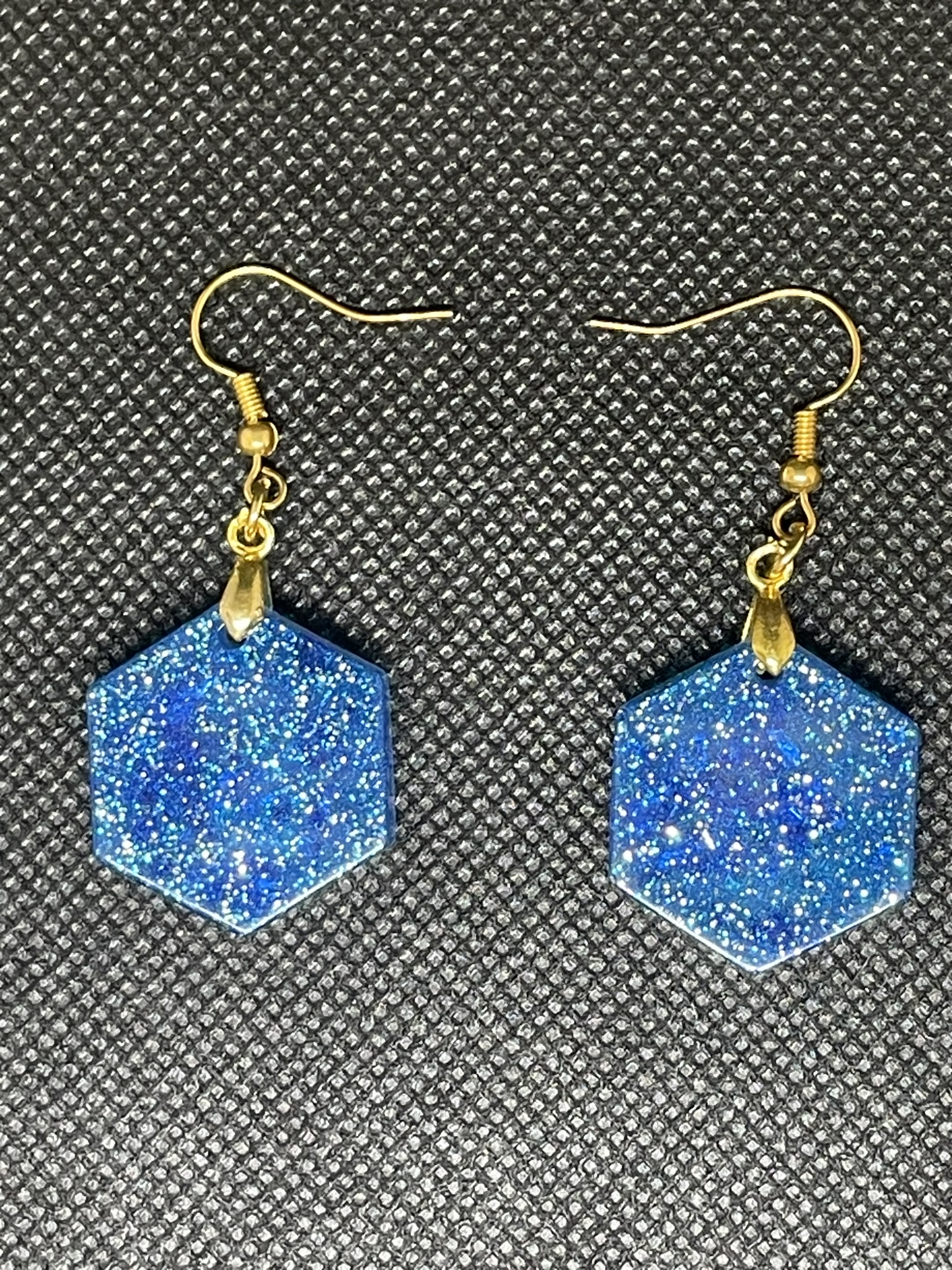 Boucles d'oreilles bleues pailletées