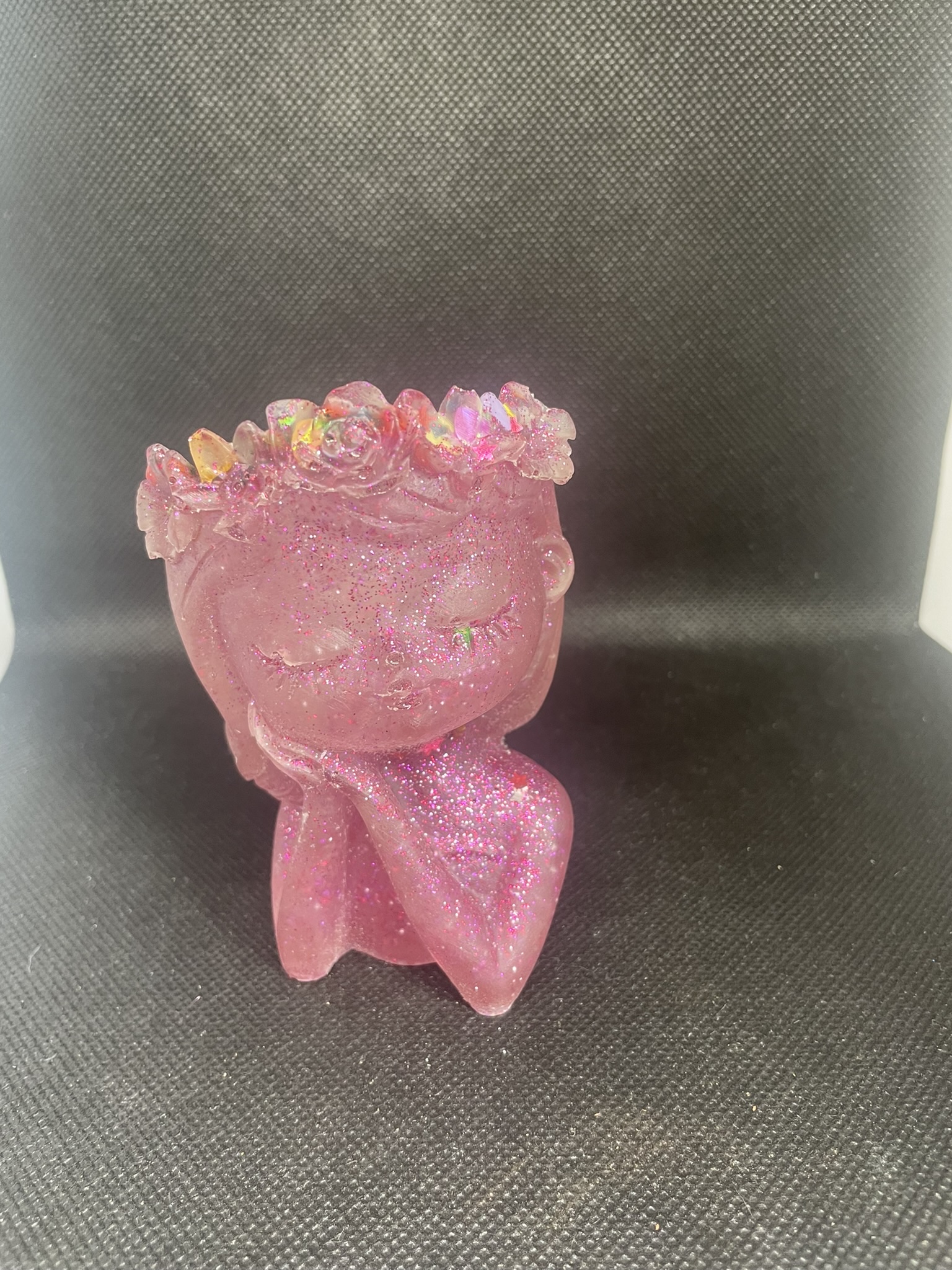 Pot bougeoir femme rose & paillettes roses