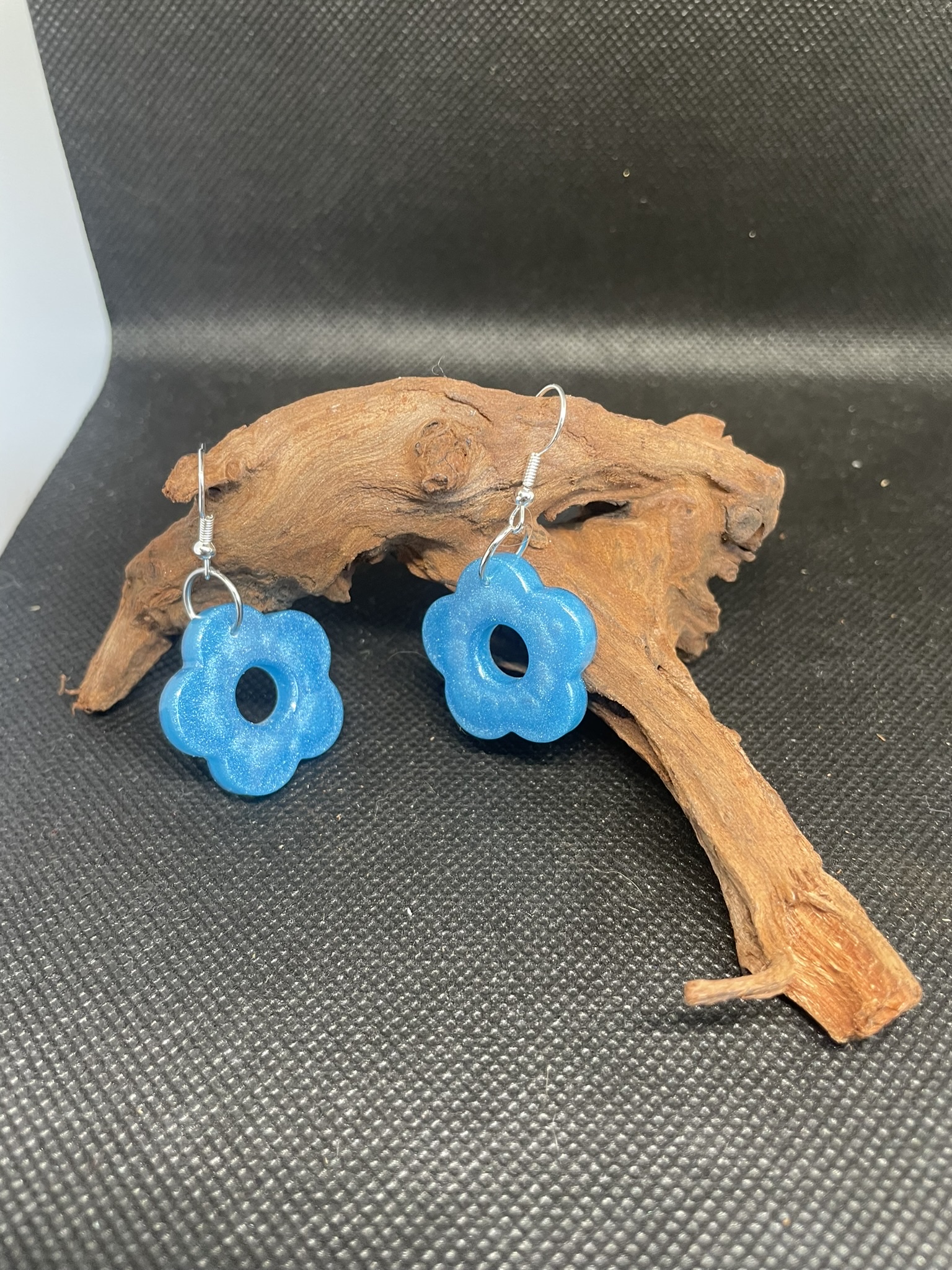 Boucles d'oreilles pampilles bleues