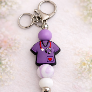 porte clés infirmière en perles silicone