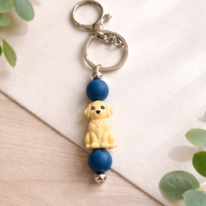 porte clés labrador en perles silicone