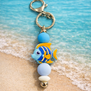porte clés poisson en perles silicone