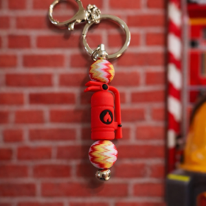 porte clés extincteur en perles silicone